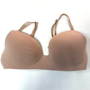 Victorias Secret 34D No Wire Bra Lined Solid Beige Wireless #1302